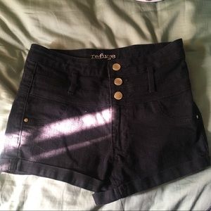 black refuge high waisted denim shorts